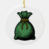 Dollarzeichen Geldsymbol Keramik Ornament (Hinten)