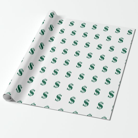 Dollarzeichen Geschenkpapier (Ungerollt)