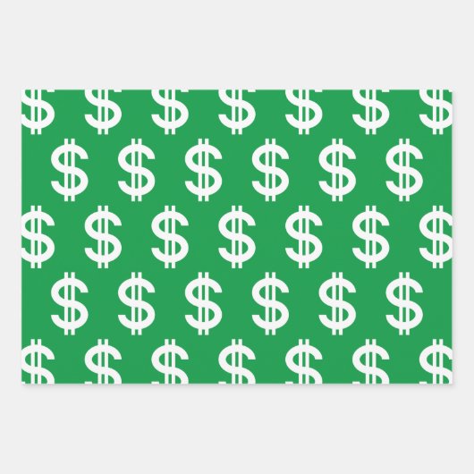 Dollarzeichen Geschenkpapier Set (Vorderseite)