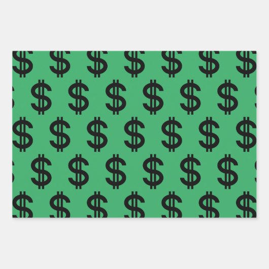 Dollarzeichen Geschenkpapier Set (Vorderseite)