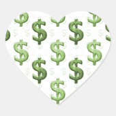 Dollarzeichen Herz-Aufkleber (Vorderseite)