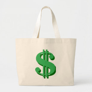 $ Dollarzeichen Jumbo Stoffbeutel