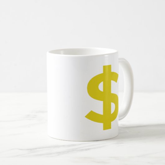 Dollarzeichen Kaffeetasse (VorderseiteRechts)