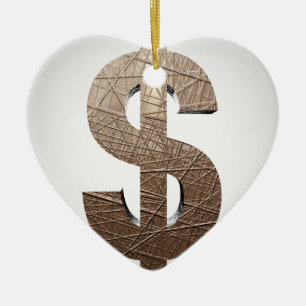 Dollarzeichen Keramik Ornament