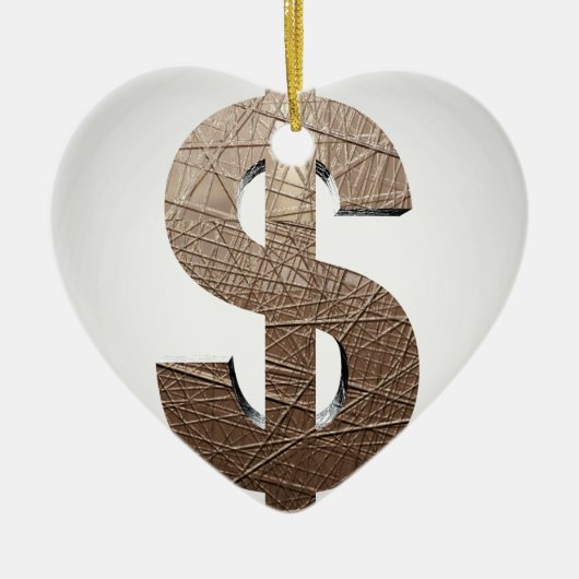 Dollarzeichen Keramik Ornament (Vorne)