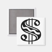 Dollarzeichen Magnet (Vorderseite/Rückseite)