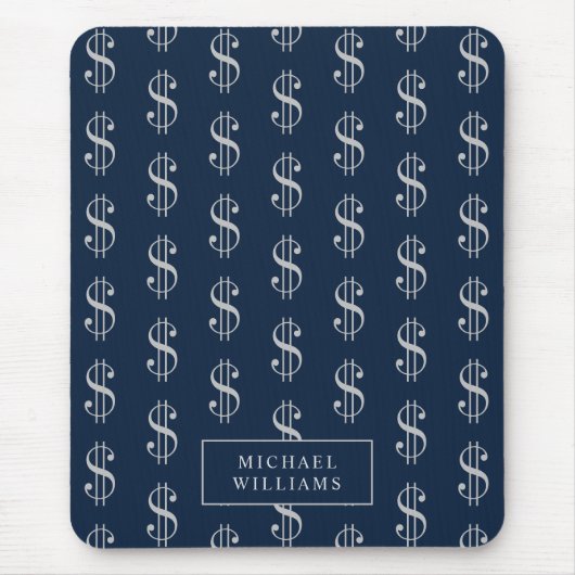 Dollarzeichen Muster mit Ihrem Namen Mousepad (Vorne)