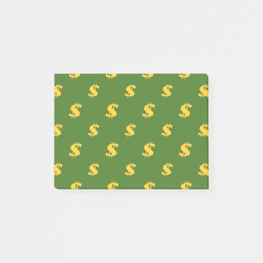 Dollarzeichen-Muster Post-it Klebezettel (Vorderseite)