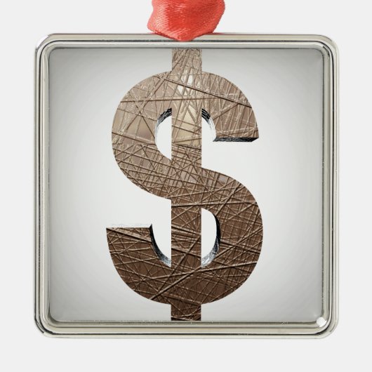 Dollarzeichen Ornament Aus Metall (Vorne)