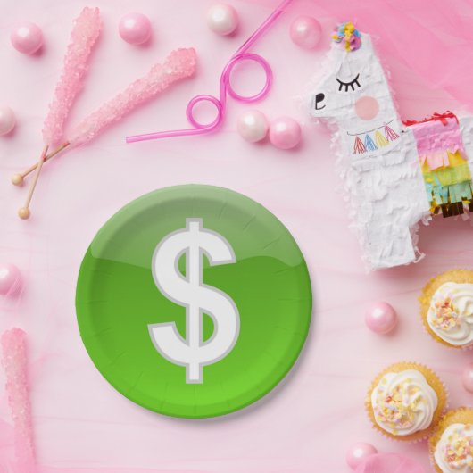 Dollarzeichen Pappteller (Party)