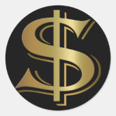 Dollarzeichen Runder Aufkleber (Vorderseite)