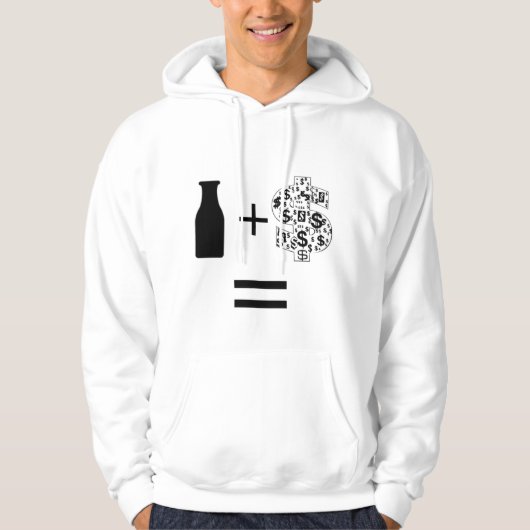 Dollarzeichen, SCHWARZE MILCHFLASCHE, +, = Hoodie (Vorderseite)