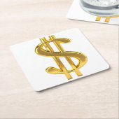 Dollarzeichen-Untersetzer Rechteckiger Pappuntersetzer (angewinkelt)