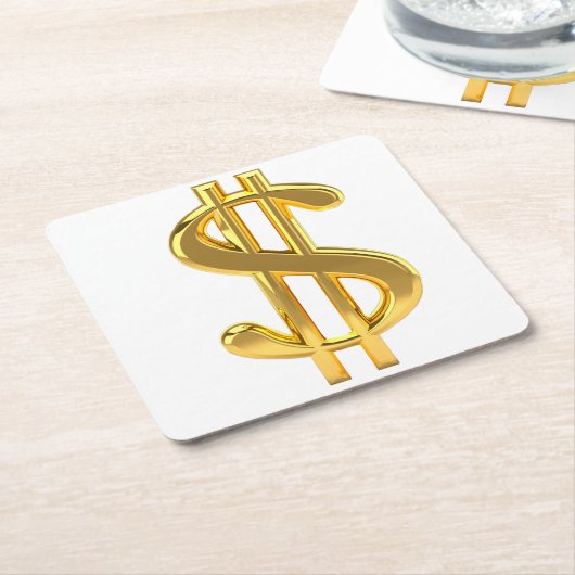 Dollarzeichen-Untersetzer Rechteckiger Pappuntersetzer (angewinkelt)