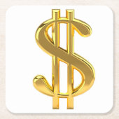 Dollarzeichen-Untersetzer Rechteckiger Pappuntersetzer (Vorderseite)