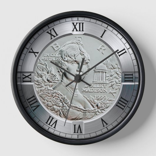 Dolley Madison Gedenkmünze 1999 ~ Uhr (Vorderseite)