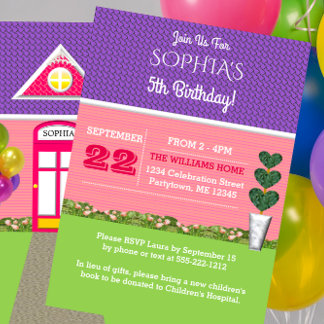 Dollhouse Birthday Einladung