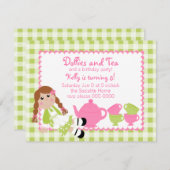 Dollies Tea Party Einladung (Vorne/Hinten)