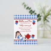 Dollies Tea Party Einladung (Stehend Vorderseite)