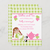 Dollies Tea Party Einladung (Vorne/Hinten)