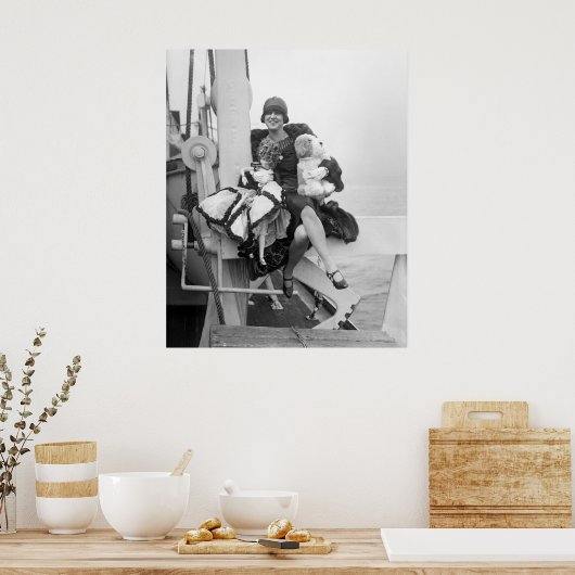 Dolls auf Deck, 1920er Poster (Küche)