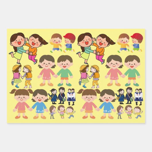 Dolls Children Bff Lady Bugs Art Geschenkpapier Set (Vorderseite)