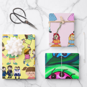 Dolls Children Bff Lady Bugs Art Geschenkpapier Set