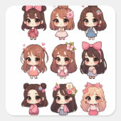 Dolly 1 quadratischer aufkleber (Vorderseite)