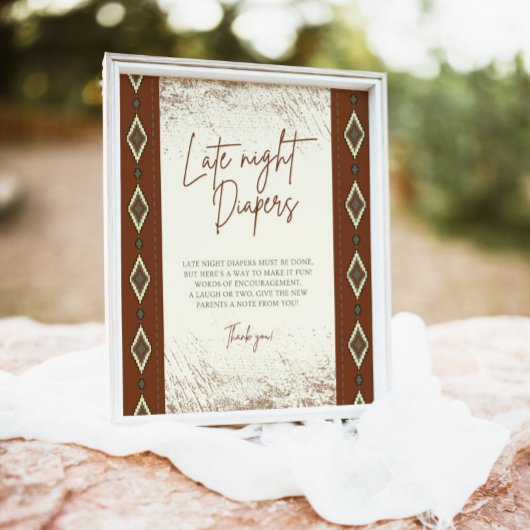 DOLLY Aztec Rustic Western Spate Night Diapers sig Poster