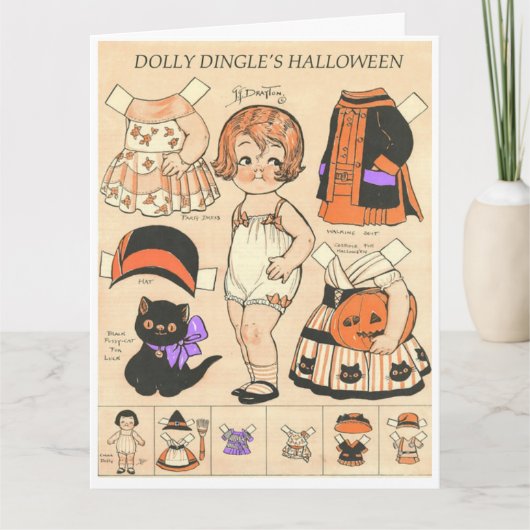 Dolly Dangle's Halloween 🦇 Reproduction Paper Dol Karte (Vorderseite)