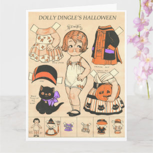 Dolly Dangles Halloween🦇 Reproduktion Papierpuppe Karte
