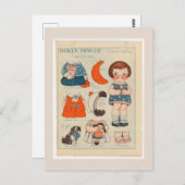 DOLLY DINGLE PAPER DOLL POSTCARD POSTKARTE (Vorne/Hinten)