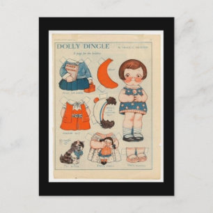 DOLLY DINGLE PAPER DOLL POSTCARD POSTKARTE