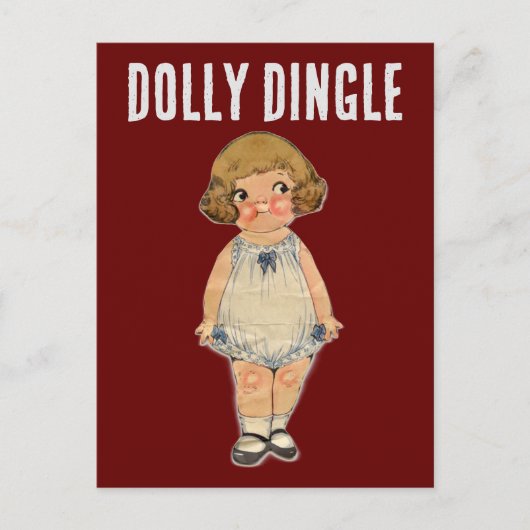 DOLLY DINGLE PAPER DOLL POSTCARD POSTKARTE (Vorderseite)