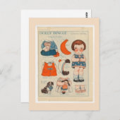 DOLLY DINGLE PAPER DOLL POSTCARD POSTKARTE (Vorne/Hinten)