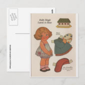 DOLLY DINGLE paperdoll Learn to paint Postcard Postkarte (Vorne/Hinten)