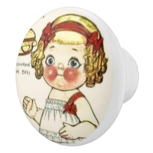 Dolly Dingle Papierpuppe Kunst Vintage Weihnachten Keramikknauf
