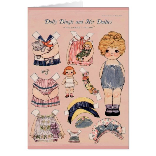 Dolly Dingle und ihre Dollies Paper Doll Card (Vorne)