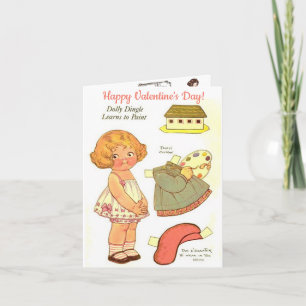 Dolly Dingle zwei Paper Dolls Valentine Card Feiertagskarte