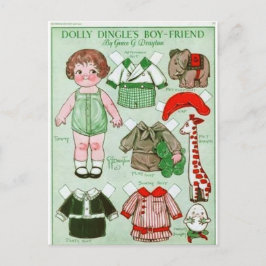Dolly Dingle's Boy Friend Paper Doll Postcard Postkarte