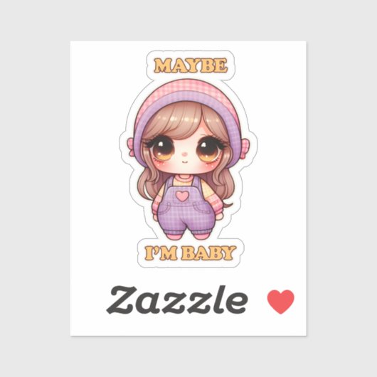 Dolly Girl Vielleicht bin ich Baby Aufkleber (Blatt)