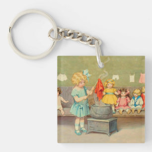 Dolly Laundry Girl Vintage Spielpuppen Süß Schlüsselanhänger