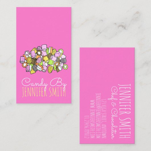 Dolly Mixture UK British Fondant Confection Candy Visitenkarte (Vorne/Hinten)