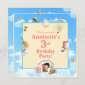 Dolly Tea Party Geburtstag Einladung (Vorne/Hinten)