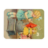 Dolly Wäsche Girl Vintag Playing Puppen Niedlich Magnet (Horizontal)