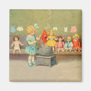 Dolly Waschmädchen Vintage Spielpuppen Süß Magnet