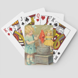 Dolly Waschmädchen Vintage Spielpuppen Süß Spielkarten
