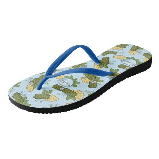 Dolmadakia Muster Flip Flops Badesandalen (Schrägansicht)