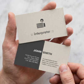 Dolmetscher Einfach Elegant Professionell Visitenkarte