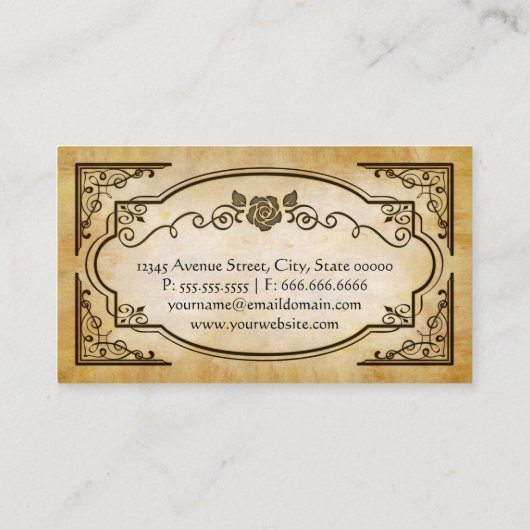 Dolmetscher - Elegante Vintage Antike Visitenkarte (Rückseite)